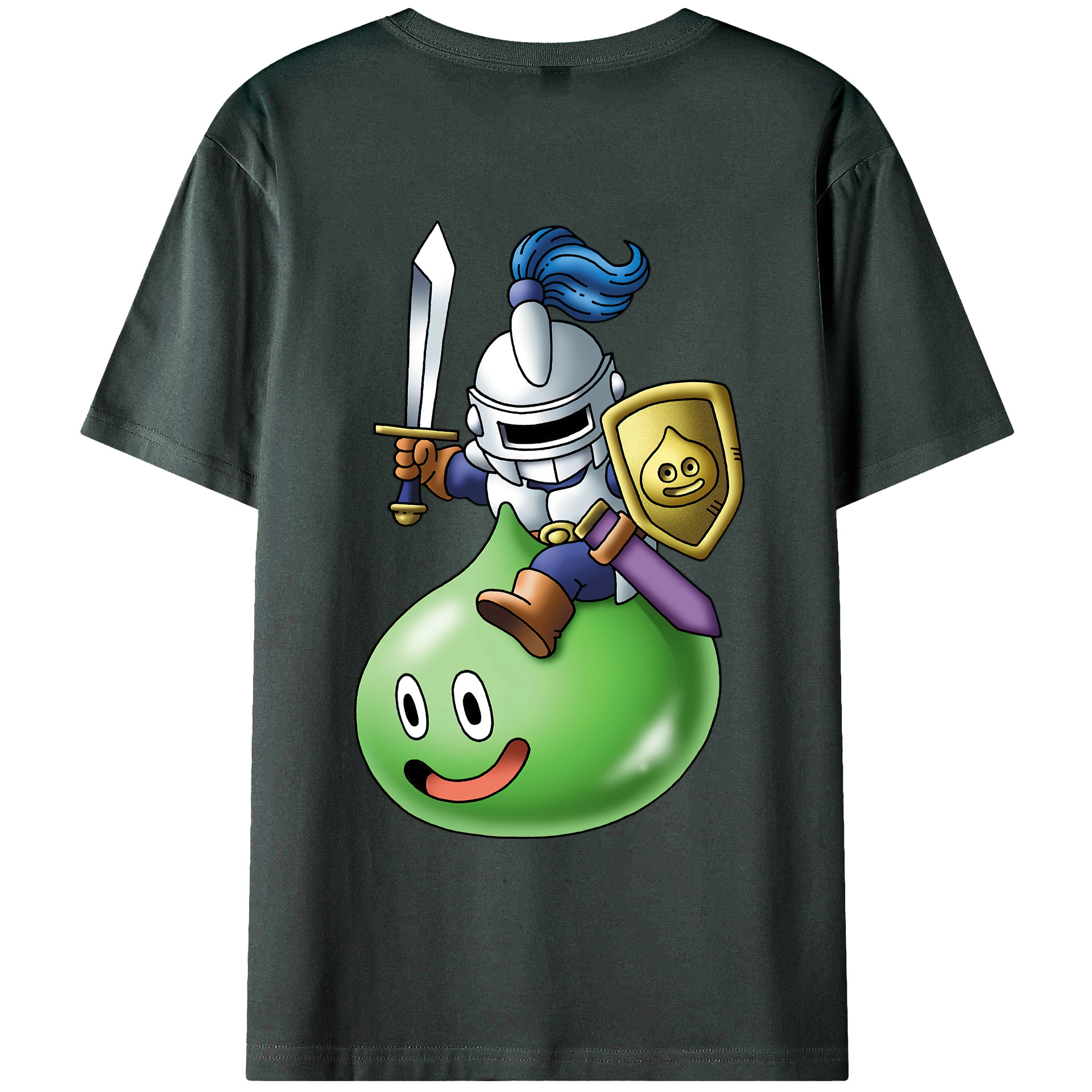 （画像用） ドラゴンクエスト Doragon Kuesuto Dragon Quest 綿100％ メンズ半袖Tシャツ（バックプリント） 通気性